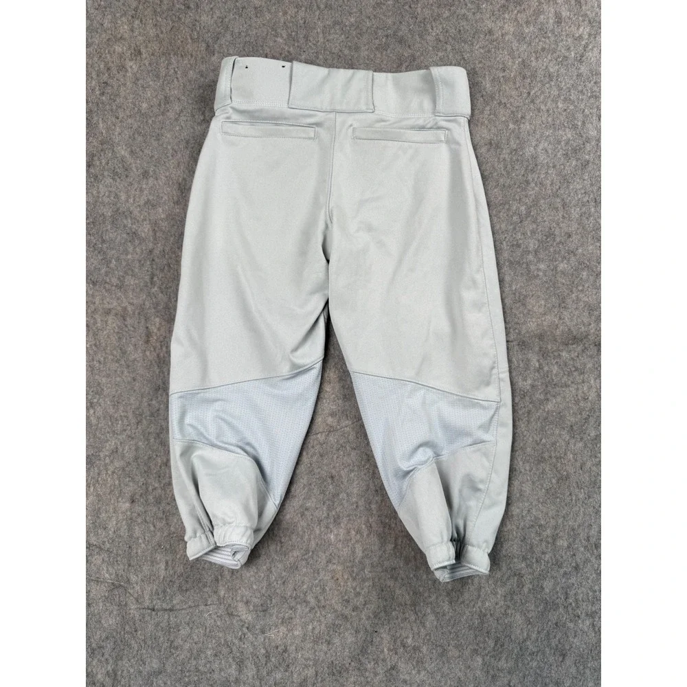 Nike BSBL Youth Boys Gray Baseball Pants Size Large Mesh Panels Elastic Cuff